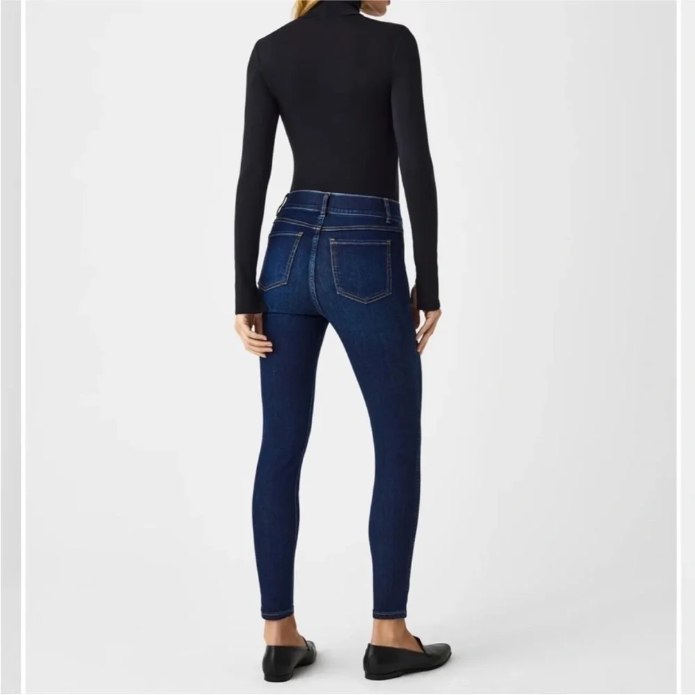 Spanx Womens Skinny Ankle Jeans Pull On Midnight Shade Regular High Rise Large
